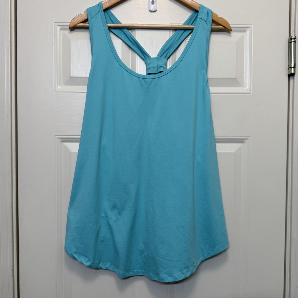 Torrid Womens Happi Camper Tank Top Size 2X Blue Strappy Back Scoop Neck Stretch